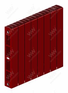 Радиатор биметаллический Rifar SUPReMO 500x8 секций, красный (бордо)