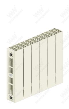 Радиатор биметаллический Rifar SUPReMO Ventil 350x6 секций, №69VL, жемчужно-белый (айвори)