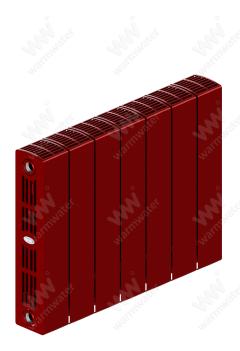 Радиатор биметаллический Rifar SUPReMO Ventil 350x7 секций, №69VL, красный (бордо)