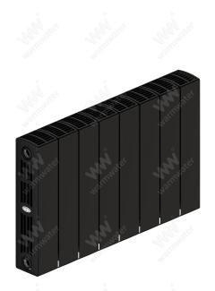 Радиатор биметаллический Rifar SUPReMO Ventil 350x8 секций, №69VL, черный (антрацит)