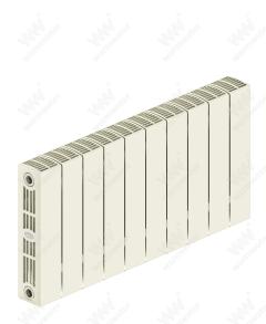 Радиатор биметаллический Rifar SUPReMO Ventil 350x10 секций, №69VL, жемчужно-белый (айвори)