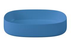 Раковина накладная ArtCeram Сognac 680х350 мм, синий сапфир матовый (blu zaffiro opaco)