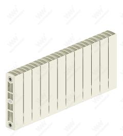 Радиатор биметаллический Rifar SUPReMO Ventil 350x15 секций, №69VL, жемчужно-белый (айвори)