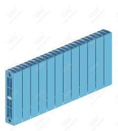 Радиатор биметаллический Rifar SUPReMO Ventil 350x23 секции, №69VL, синий (сапфир)