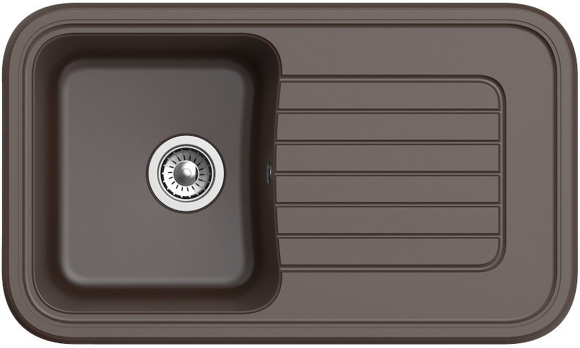 Мойка кухонная Ewigstein Antik 60F 850х505 мм, шоколад, кварцевый композит