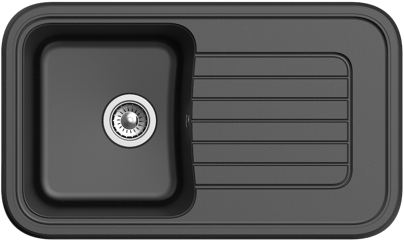 Мойка кухонная Ewigstein Antik 60F 850х505 мм, черный, кварцевый композит