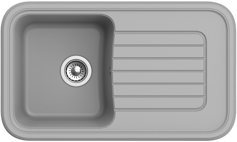 Мойка кухонная Ewigstein Antik 60F 850х505 мм, серая, кварцевый композит