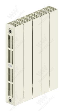 Радиатор биметаллический Rifar SUPReMO Ventil 500x5 секций, №69VL, жемчужно-белый (айвори)