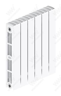 Радиатор биметаллический Rifar SUPReMO Ventil 500x6 секций, №69VL, белый
