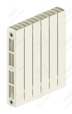 Радиатор биметаллический Rifar SUPReMO Ventil 500x6 секций, №69VL, жемчужно-белый (айвори)