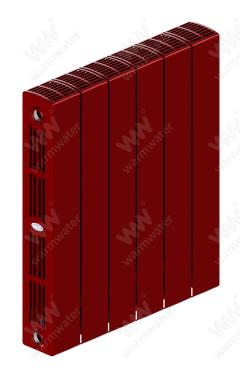 Радиатор биметаллический Rifar SUPReMO Ventil 500x6 секций, №69VL, красный (бордо)
