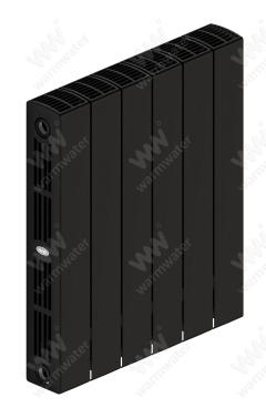 Радиатор биметаллический Rifar SUPReMO Ventil 500x6 секций, №69VL, черный (антрацит)