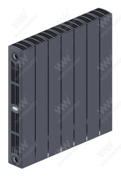 Радиатор биметаллический Rifar SUPReMO Ventil 500x7 секций, №69VL, серый (титан)