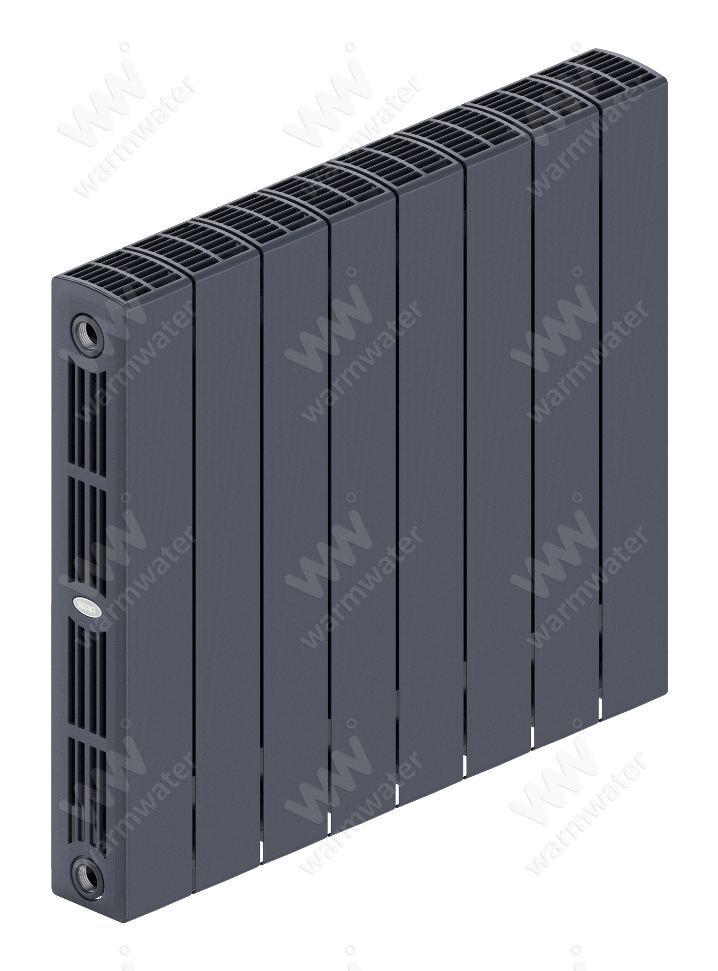 Радиатор биметаллический Rifar SUPReMO Ventil 500x8 секций, №69VL, серый (титан)