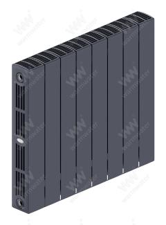 Радиатор биметаллический Rifar SUPReMO Ventil 500x8 секций, №69VL, серый (титан)