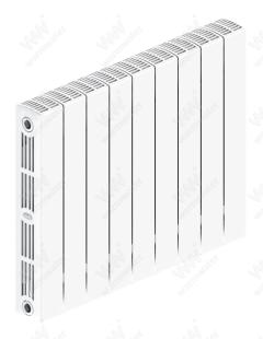 Радиатор биметаллический Rifar SUPReMO Ventil 500x9 секций, №69VL, белый