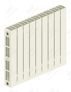 Радиатор биметаллический Rifar SUPReMO Ventil 500x9 секций, №69VL, жемчужно-белый (айвори)
