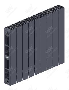 Радиатор биметаллический Rifar SUPReMO Ventil 500x9 секций, №69VL, серый (титан)