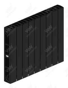 Радиатор биметаллический Rifar SUPReMO Ventil 500x9 секций, №69VL, черный (антрацит)