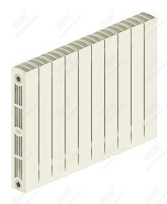 Радиатор биметаллический Rifar SUPReMO Ventil 500x10 секций, №69VL, жемчужно-белый (айвори)
