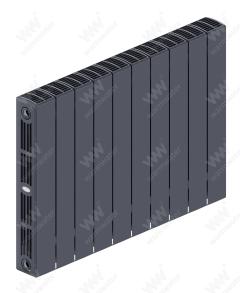 Радиатор биметаллический Rifar SUPReMO Ventil 500x10 секций, №69VL, серый (титан)