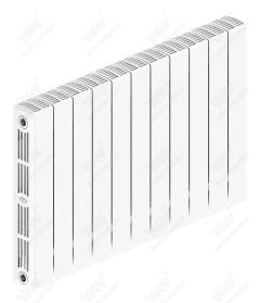 Радиатор биметаллический Rifar SUPReMO Ventil 500x11 секций, №69VL, белый