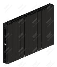 Радиатор биметаллический Rifar SUPReMO Ventil 500x11 секций, №69VL, черный (антрацит)