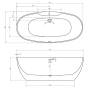 Ванна отдельностоящая Abber AB9323 170х80 см, белый