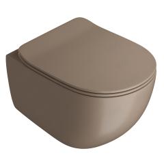 Унитаз подвесной безободковый ArtCeram Vita FLV006 41 00, серо-коричневый матовый (marrone matera opaco), The.Saniglaze