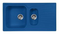 Мойка кухонная AquaGranitEx М-09к 940х495 мм, синяя, мраморный композит