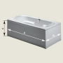 Панель для ванны боковая с крепежем Riho Universal 80х57 см, белый