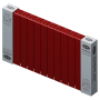 Радиатор биметаллический Rifar SUPReMO Ventil 500x12 секций, №69VL, красный (бордо)