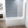 Шторка для ванны поворотная Ravak Chrome CVS1 80R, серый, стекло прозрачное