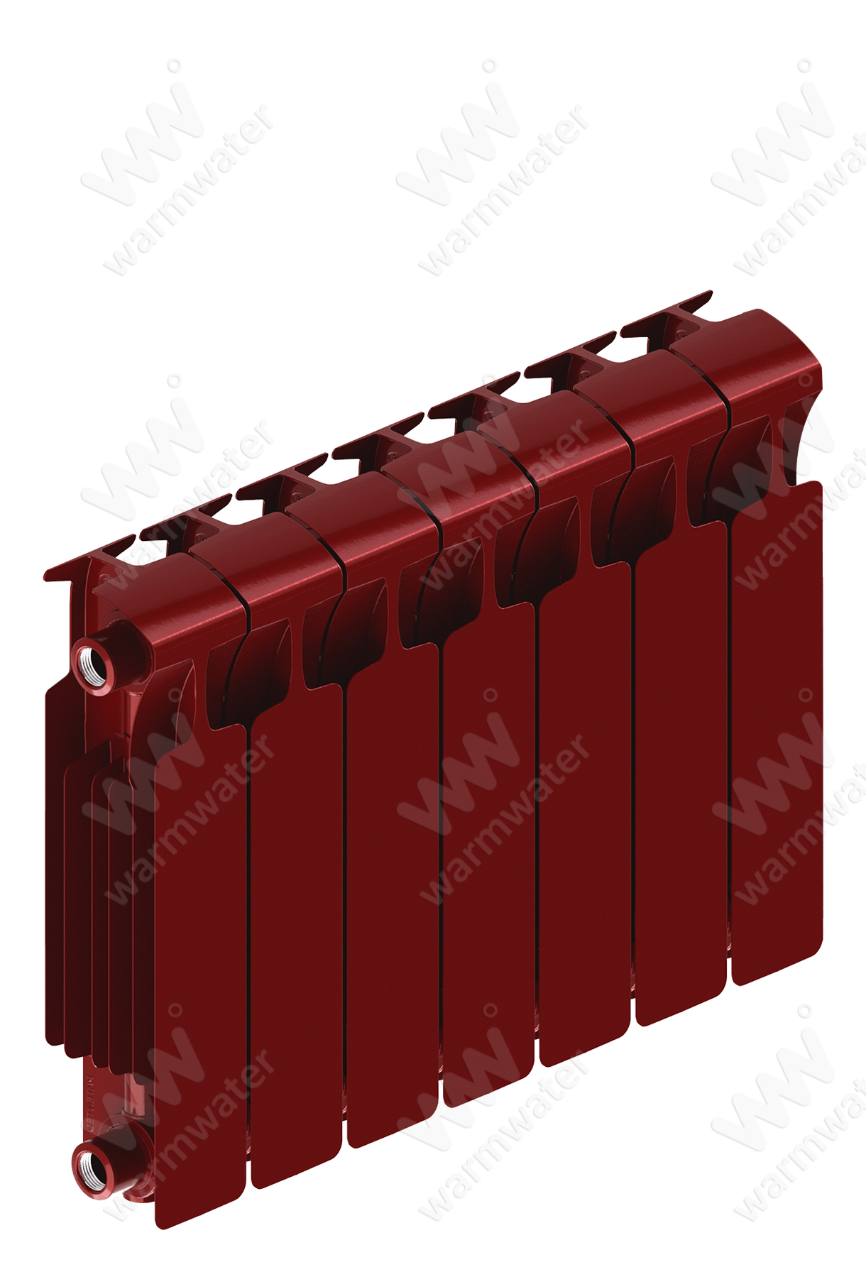 Радиатор биметаллический Rifar Monolit 350x7 секций, красный (бордо)