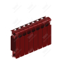 Радиатор биметаллический Rifar Monolit 350x8 секций, красный (бордо)