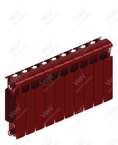 Радиатор биметаллический Rifar Monolit 350x10 секций, красный (бордо)