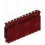 Радиатор биметаллический Rifar Monolit 350x11 секций, красный (бордо)