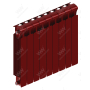 Радиатор биметаллический Rifar Monolit 500x9 секций, красный (бордо)