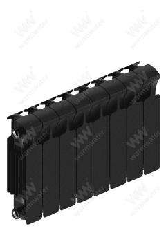 Радиатор биметаллический Rifar Monolit Ventil 350x8 секций, №89VR, черный (антрацит)