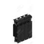 Радиатор биметаллический Rifar Monolit Ventil 350x4 секции, №89VR, черный (антрацит)