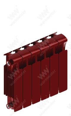 Радиатор биметаллический Rifar Monolit Ventil 350x6 секций, №89VR, красный (бордо)
