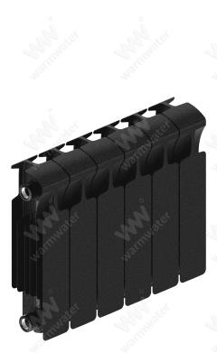 Радиатор биметаллический Rifar Monolit Ventil 350x6 секций, №89VR, черный (антрацит)