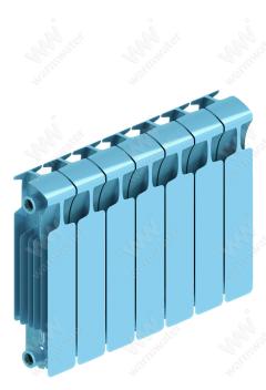 Радиатор биметаллический Rifar Monolit Ventil 350x7 секций, №89VR, синий (сапфир)