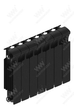Радиатор биметаллический Rifar Monolit Ventil 350x7 секций, №89VR, черный (антрацит)