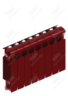 Радиатор биметаллический Rifar Monolit Ventil 350x8 секций, №89VR, красный (бордо)