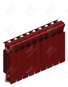 Радиатор биметаллический Rifar Monolit Ventil 350x9 секций, №89VR, красный (бордо)