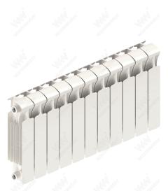 Радиатор биметаллический Rifar Monolit Ventil 350x11 секций, №89VR, белый