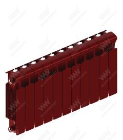 Радиатор биметаллический Rifar Monolit Ventil 350x11 секций, №89VR, красный (бордо)