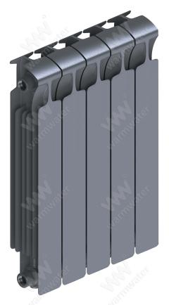 Радиатор биметаллический Rifar Monolit Ventil 500x5 секций, №89VR, серый (титан)