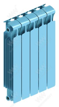 Радиатор биметаллический Rifar Monolit Ventil 500x5 секций, №89VR, синий (сапфир)